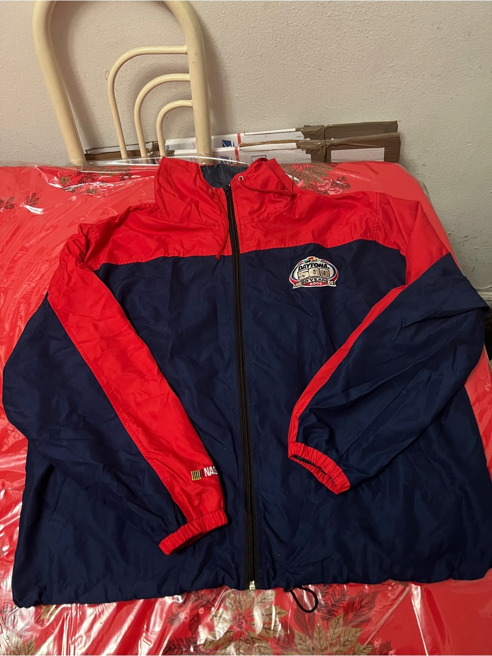 Vintage Nascar Daytona 500 50 yrs 2008 full zip Windbreaker Jacket Men Sz Large